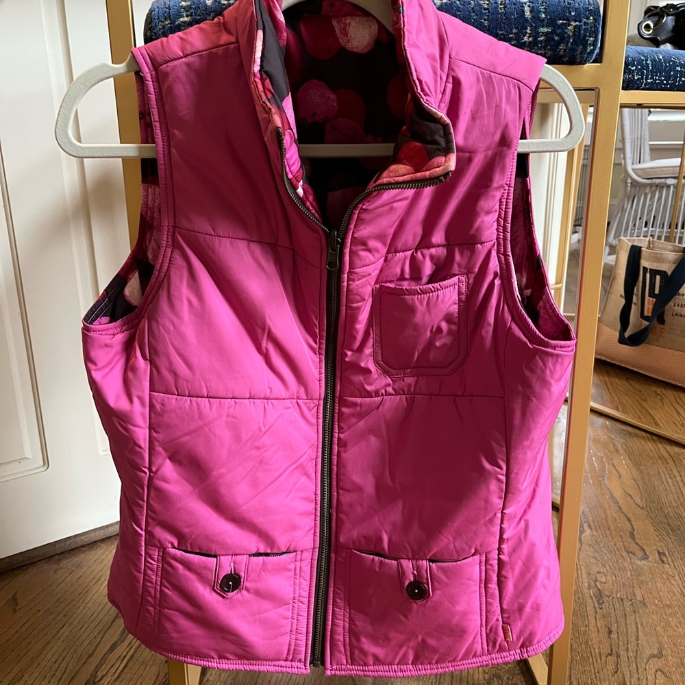 Oilily reversible pink and pink floral vest